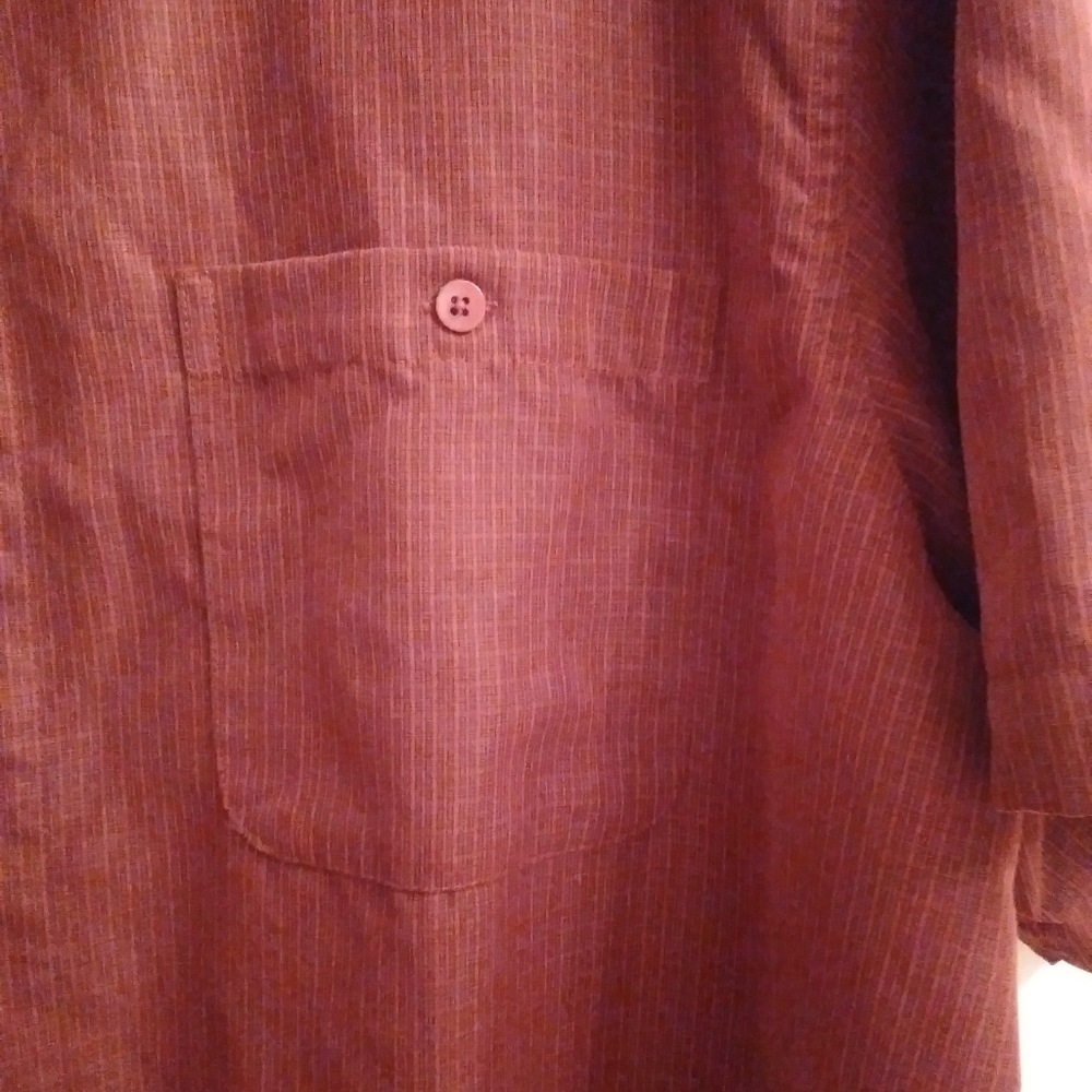 RED Macaw Men's casual button up shirt XL Deep red Front pocket with but… - Picture 4 of 11